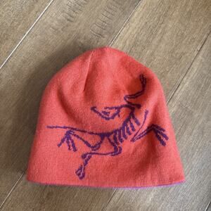 Arc'teryx Women’s Girls Reversible Beanie Hat Winter Pink Orange One Size